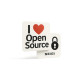 Naklejka "I Love Open Source" 8×8 cm - matowa