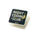 Naklejka Night Coding Club - winylowa 70×70 mm (matowa)